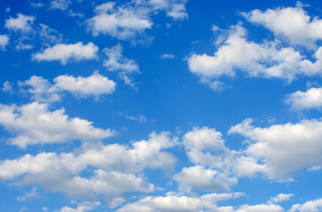 Blue sky with white clouds.