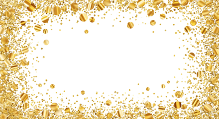 Sparkling confetti frame with copy space isolated PNG with Transparent Background