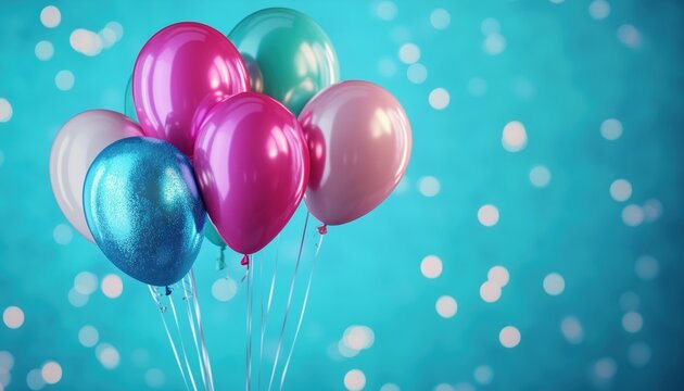 Shiny Balloons For A Joyful Birthday Celebration. This Collection Features Vibrant Colors And A Glossy Finish To Elevate Any Party Decor.