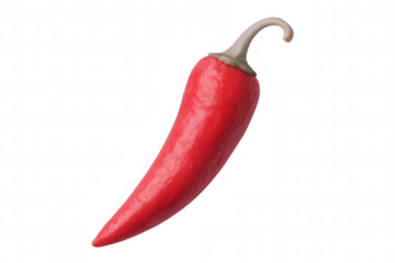 Rotating red hot chili pepper with transparent background, perfect for spicy food and culinary projects