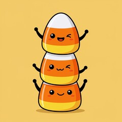 Stack of Cute Candy Corn Characters