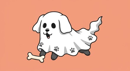 Ghost dog with bone