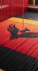 Phoenix weaving on a loom