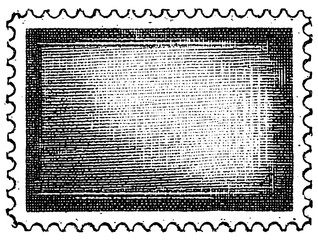 postage stamp border line drawing