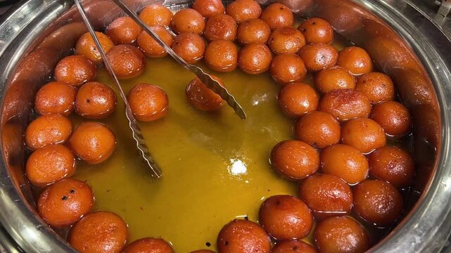 Gulab Jamun prepared in Indian wedding