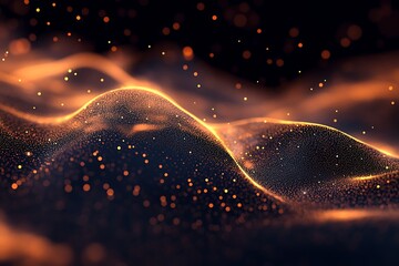 Dynamic abstract glowing particles with energy waves, perfect for tech, science, and futuristic designs