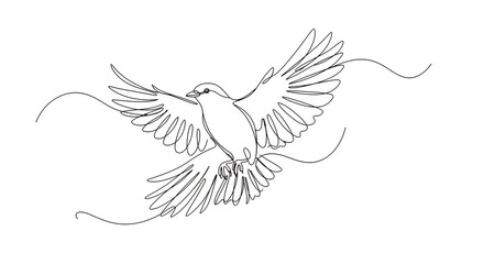 Obraz premium Line art bird in flight