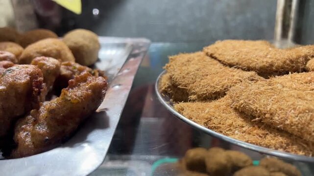 Bengali style chicken pakora and fish fry sold in Kolkata