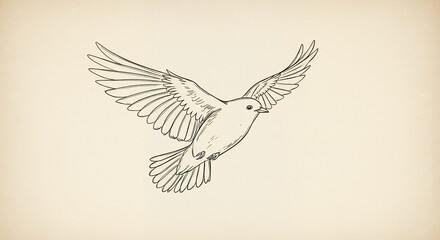 Fototapeta premium Sketch of bird in flight