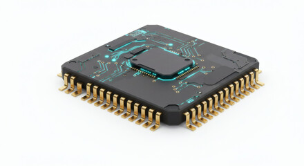 Futuristic central processing unit with glowing blue circuit paths representing the core of modern digital innovation and advanced technology