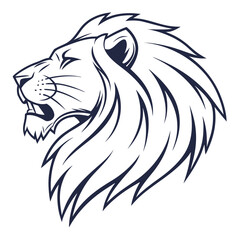 Majestic Lion Head Vector Design.