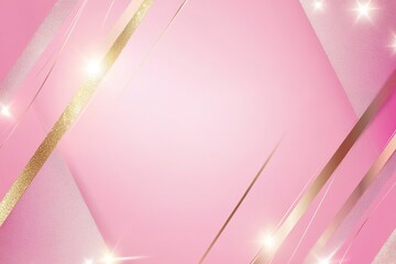 Elegant and Luxurious Abstract Geometric Design with Glittery Shapes and Soft Pink Background, Rich Rose Gold Accents and Sparkling Textures, Perfect for Modern Branding and Digital