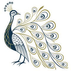 Obraz premium Elegant Stylized Peacock Illustration.