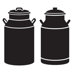 Milk can dairy container silhouette icon vector illustration