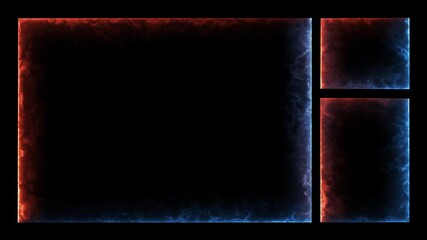 Neon Glow Frame for Gaming Stream, Video Overlays, and Live Streaming. Animated Border in Blue and Red.