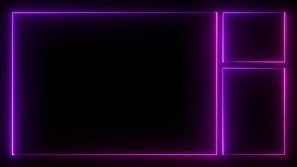 Live streaming Frame - animated pink and purple neon overlay frame for live streaming and gaming templates