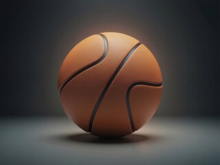 Obraz premium オレンジ色のバスケットボールのクローズアップショット ライトグレーの背景に配置