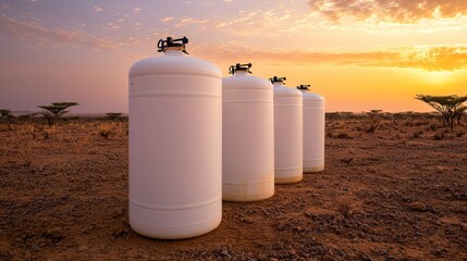 Decentralized atmospheric water generators collecting and purifying airborne moisture for local consumption, ensuring water security in arid regions, community-based.