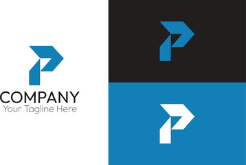 Modern Letter P Logo Design, Minimalist Business Branding