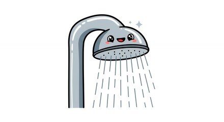 Cute showerhead cartoon illustration