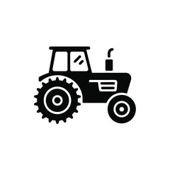 Obraz premium Tractor Icon Farm Equipment Agricultural Vehicle Symbol Machinery Silhouette Transport Industrial Farming Graphic