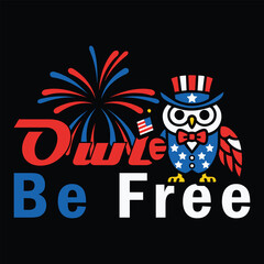 Owl Be Free T-Shirt Design Illustration