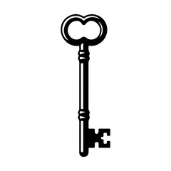 Antique skeleton key vintage style old fashioned ornate door unlock access secret history discovery vector