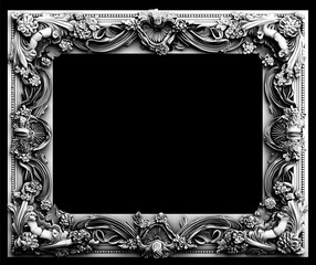 Bas relief filigree cancer survivor picture frame border design slim frame only flat outer edge hopeful comforting cute farmhouse style black and white depth