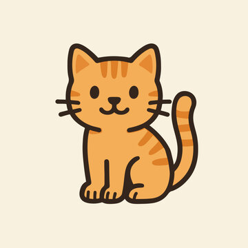 Cute orange cat cartoon vector illustration