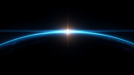 Stunning futuristic planet with vibrant blue glow and radiant light, perfect for space tech concepts