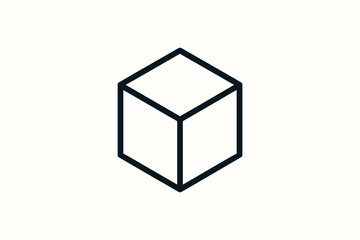 Minimal 3D cube logo .eps