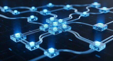Network Connections, Digital Circuit, Technology, Interconnected Nodes, Advanced System.