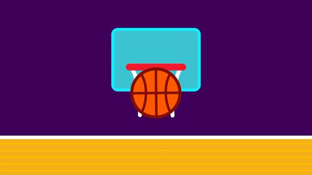 A basketball hovers near the hoop, ready for a perfect throw, testing aim, precision, and timing in a playful sports arcade challenge