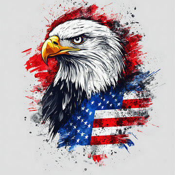 14h Create a visually striking t-shirt design that appeals to the American market, blending patriotism with modern aesthetics.