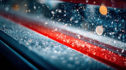Abstract background with bokeh lights and particles, motion blur effect, futuristic and dynamic