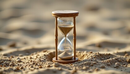 Wooden Hourglass Sandy Surface Outdoor Setting