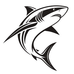Fototapeta premium Stylized Black and White Shark Illustration.