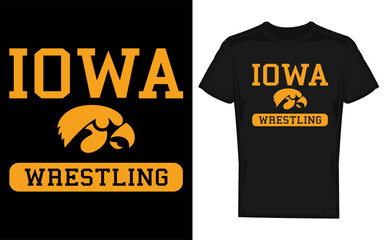 Official iowa hawkeyes wrestling silhouette design representing collegiate athletic excellence and team spirit in a distinctive silhouette style