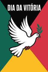 Fototapeta premium Dia da Vitória Celebration Peace Dove Portuguese Victory Day Poster