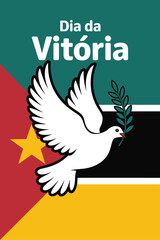 Dia da Vitória Celebration Peace Dove Portuguese Victory Day Poster