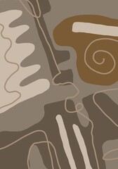 Minimal abstract image for printing. Picture for modern interiors. The picture is painted by hand on a tablet.