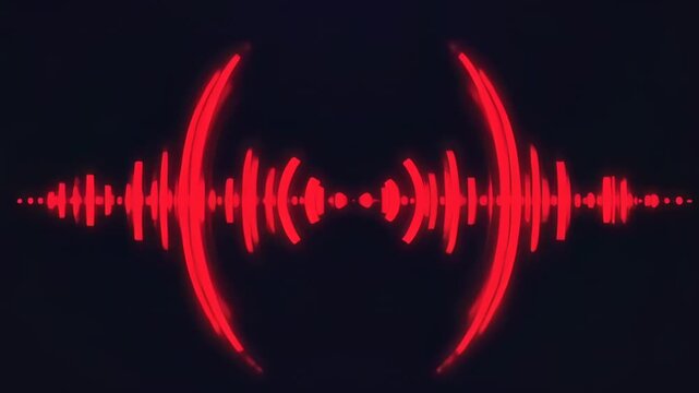 Abstract Sound Waves, Dynamic Red Visuals