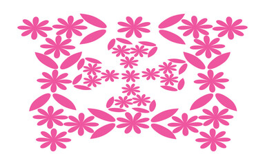 Pink floral pattern design art on white background