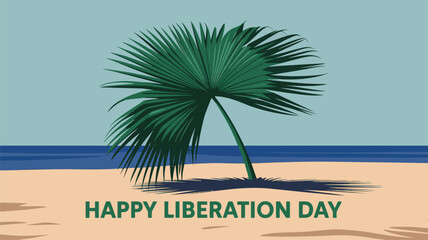 Kosrae Liberation Day Celebration Micronesia Tropical Beach Illustration