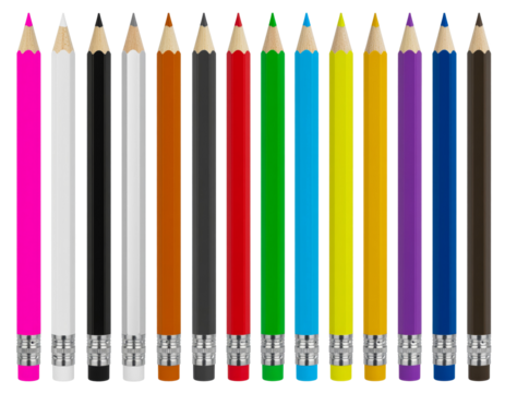 Colorful pencils drawing art design stationery education school supplies back to school art supplies drawing tools - Powered by Adobe