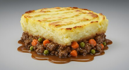 Delicious Shepherd's Pie with Golden Mashed Potato Topping and Savory Meat Filling