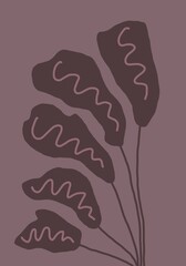 Minimal abstract image for printing. Picture for modern interiors. The picture is painted by hand on a tablet.