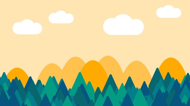 A peaceful hillside with bright sun and fluffy clouds creates a calm and vibrant landscape, contrasting arcade intensity with serene scenery