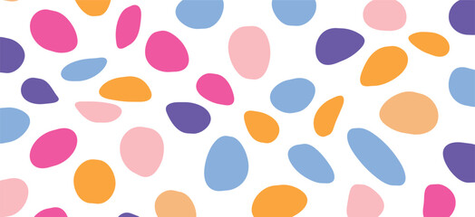 Funky Polka Dot Abstract Design: A vibrant and colorful pattern of rounded shapes, perfect for backgrounds, posters, or digital art.