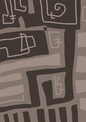 Minimal abstract image for printing. Picture for modern interiors. The picture is painted by hand on a tablet.